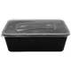Black Microwave Container 750ml with Lid 100pcs - Microwave Containers στην Ecocraft