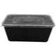 Black Microwave Container 1000ml with Lid 100pcs - Microwave Containers στην Ecocraft