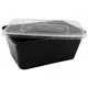 Black Microwave Container 1000ml with Lid 100pcs - Microwave Containers στην Ecocraft