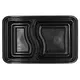 Black Microwave Container 2 Compartments with Lid 50pcs - Microwave Containers στην Ecocraft