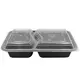 Black Microwave Container 2 Compartments with Lid 50pcs - Microwave Containers στην Ecocraft