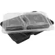 Black Microwave Container 2 Compartments with Lid 50pcs - Microwave Containers στην Ecocraft