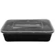 Black Microwave Container 500ml with Lid 100pcs - Microwave Containers στην Ecocraft
