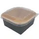 Food container Black Square 500ml with plastic pp Lid- 50pcs - Food Boxes στην Ecocraft