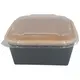 Food container Black Square 500ml with plastic pp Lid- 50pcs - Food Boxes στην Ecocraft