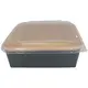 Food container Black Square 1000ml with plastic pp Lid- 50pcs - Food Boxes στην Ecocraft