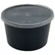 Μαύρο στρογγυλό δοχείο 34oz (1000ml) με καπάκι 50τμχ - Σκεύη για Φούρνο Μικροκυμάτων στην Ecocraft