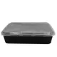 Black Microwave Container 1200ml with Lid 100pcs - Microwave Containers στην Ecocraft