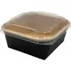 Food container Black Square 500ml with plastic pp Lid- 50pcs - Food Boxes στην Ecocraft