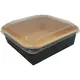 Food container Black Square 1000ml with plastic pp Lid- 50pcs - Food Boxes στην Ecocraft