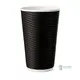 Black Paper Cup "RIPPLE" 16oz (470ml) -25pcs - Paper Cups στην Ecocraft