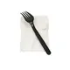 Κουβέρ Πιρούνι Μαύρο με λευκή Χαρτοπετσέτα 50τμχ - Κουβέρ Φαγητού - Μαχαιροπίρουνα στην Ecocraft